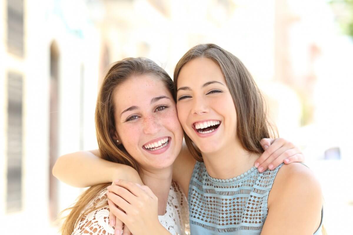 happy girls with great smiles